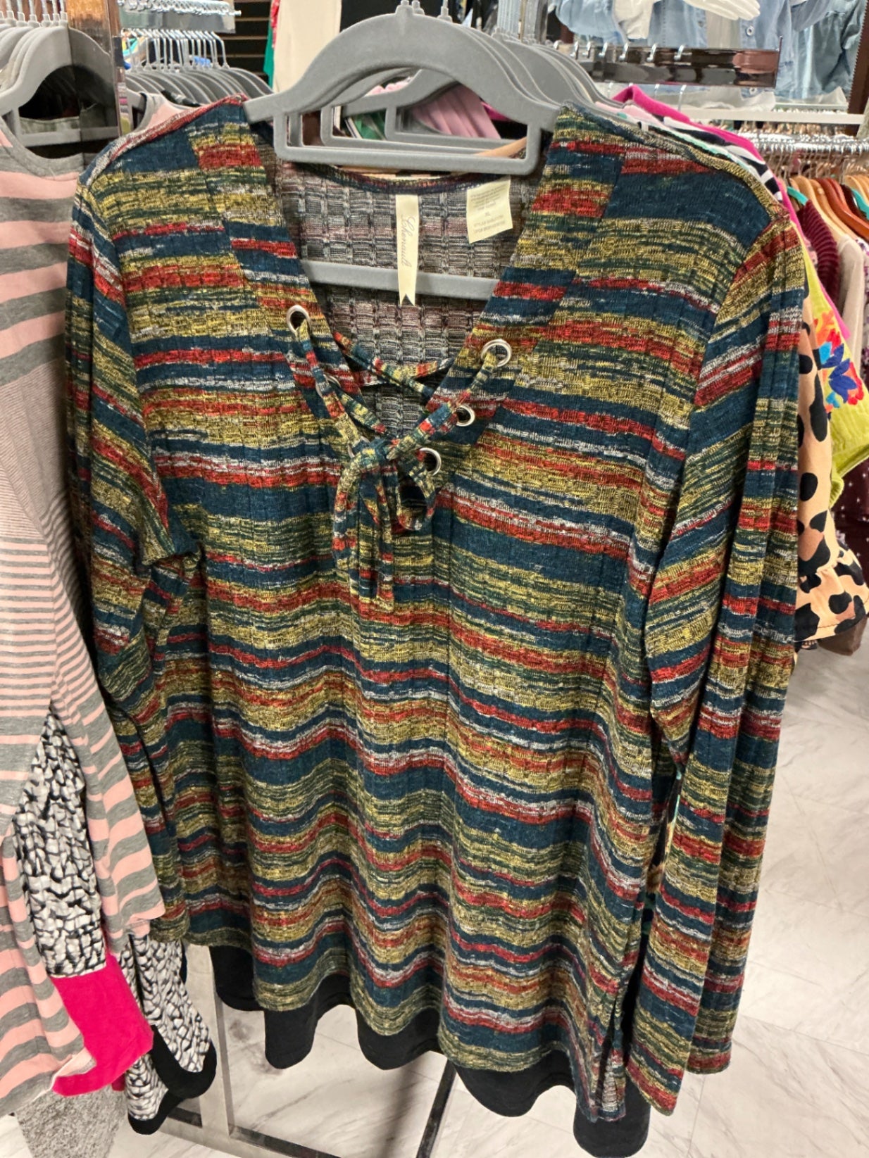 Chenault Long-Sleeve Top XL Multicolored