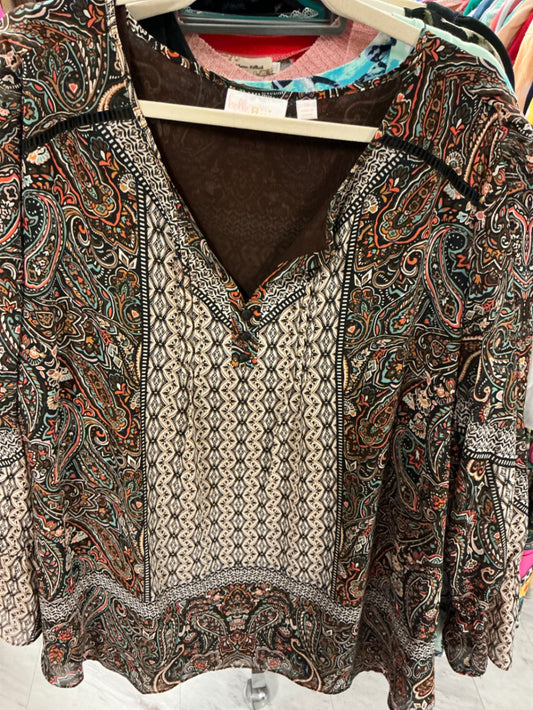 Belle by Kim Gravel Blouse 3X Multicolor