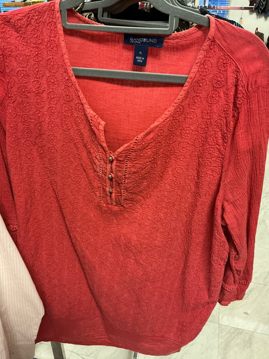 Bandolino Jeans Blouse XL Brick Red
