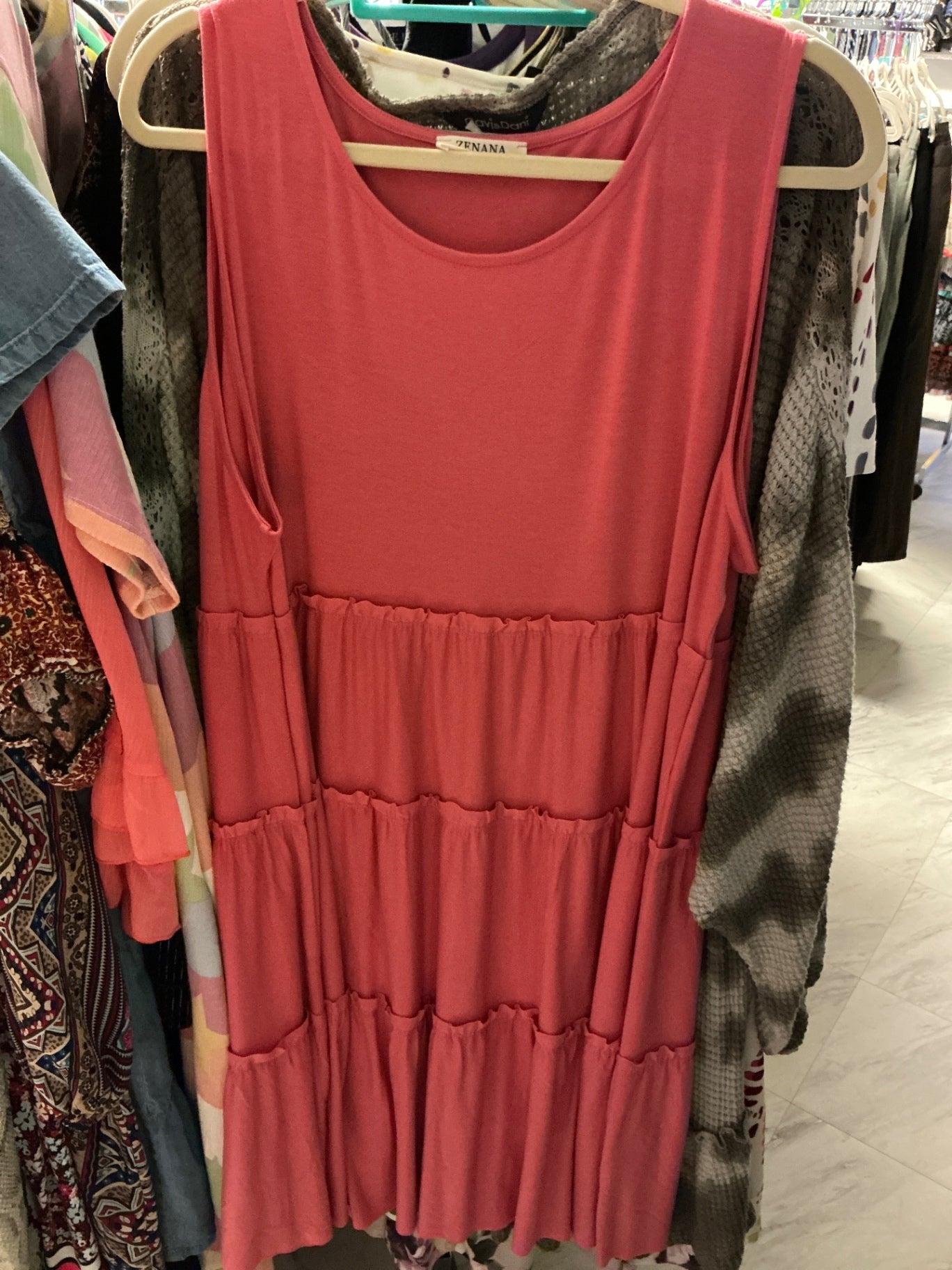 Zenana Sleeveless Dress 3X Coral NWOT