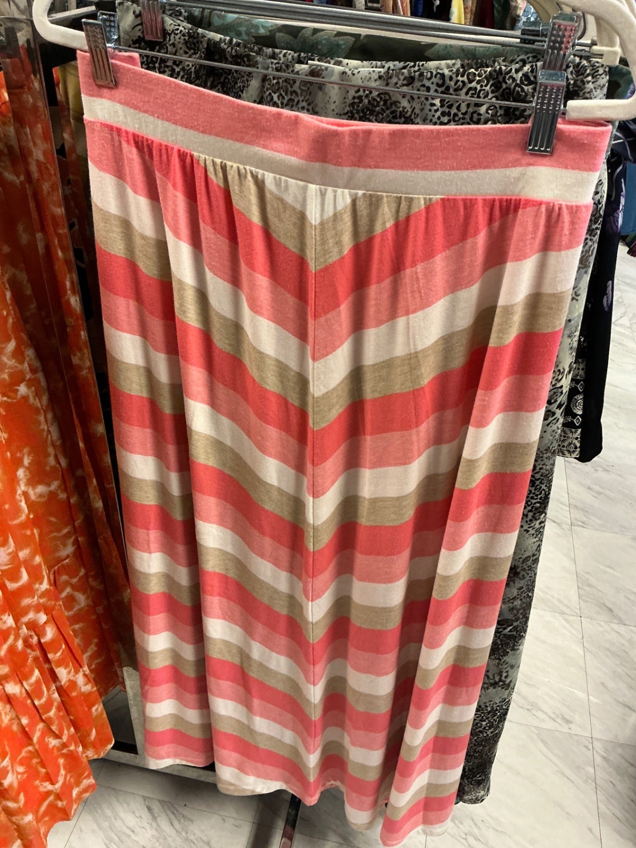 Cato Skirt 22/24 Pink and Beige Stripes