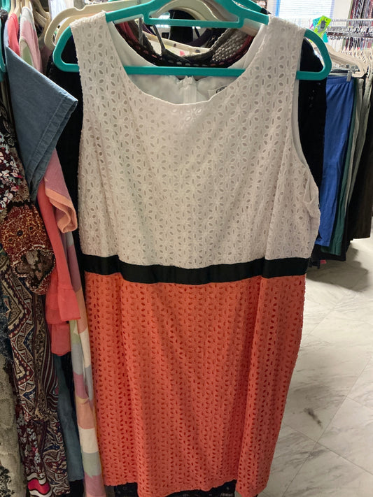 Cato Sleeveless Dress 24 White and Coral