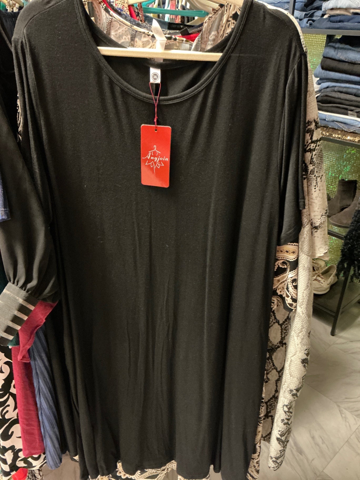 Anyjoin Dress 3X Black NWT