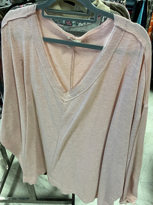 Blumin Apparel V-Neck Top 3X Light Pink