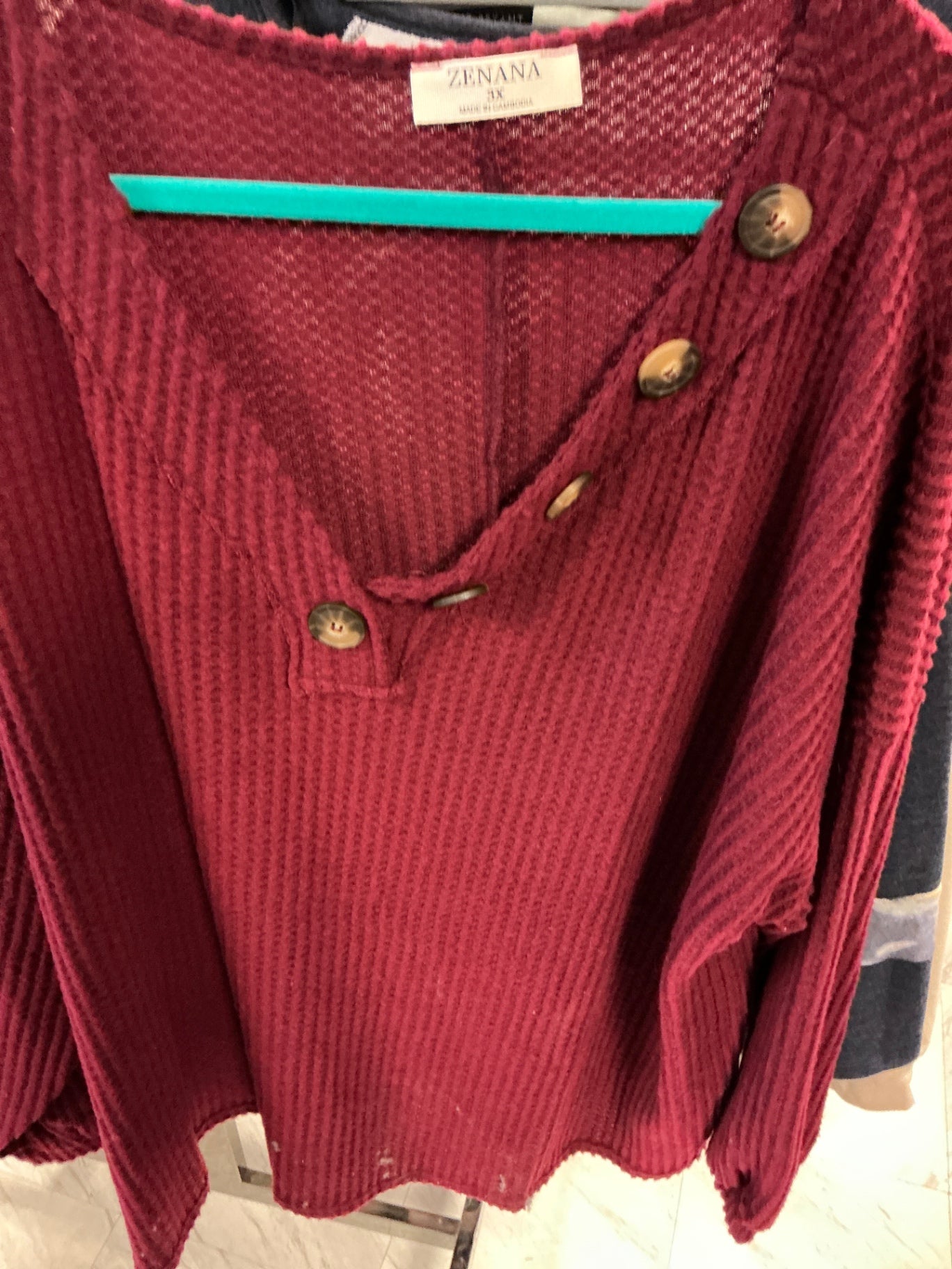 Zenana Sweater 3X Burgundy