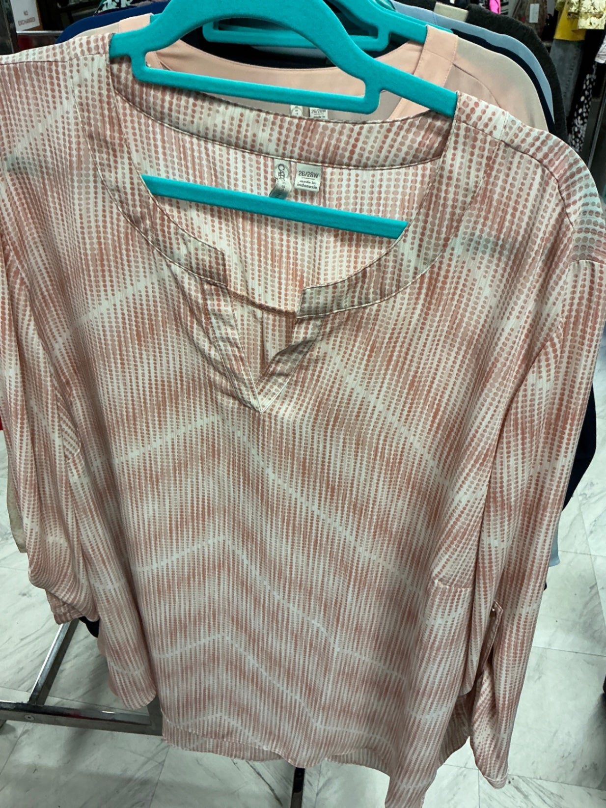 Cato Blouse 26/28 Pink and White