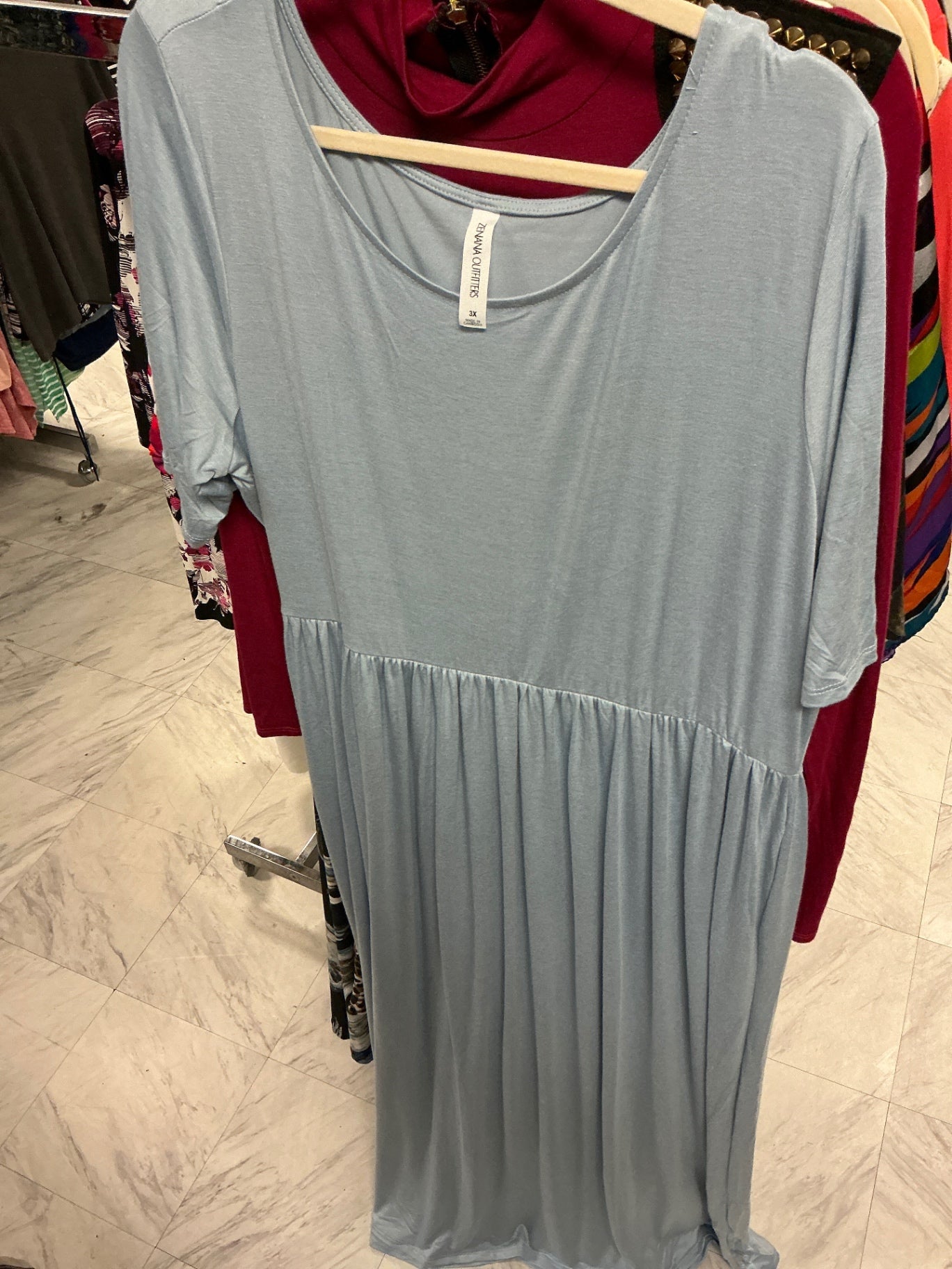 Zenana Dress 3X Light Blue NWOT