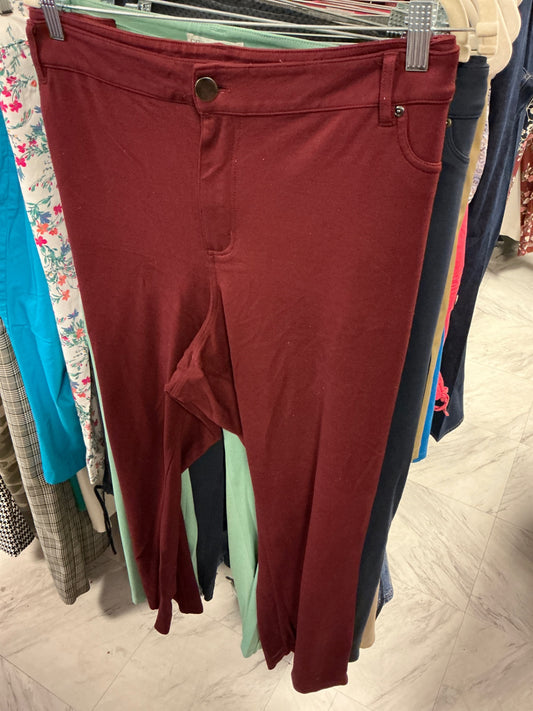 Cato Pants 24W Burgundy