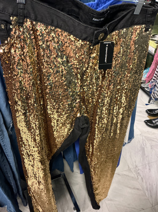 Ashley Stewart Pants 32 Gold NWT