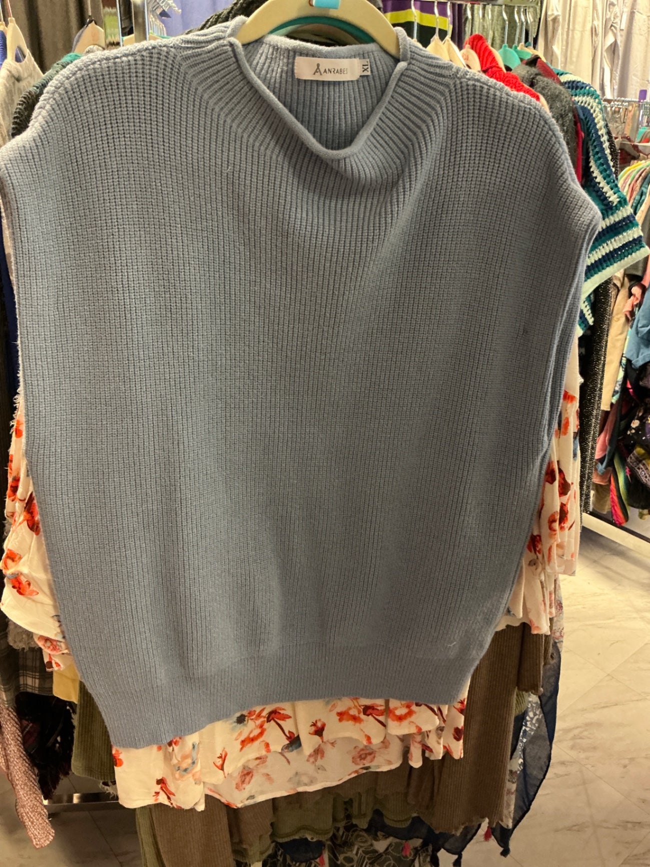 Anrabess Sweater Vest 1X Light Blue