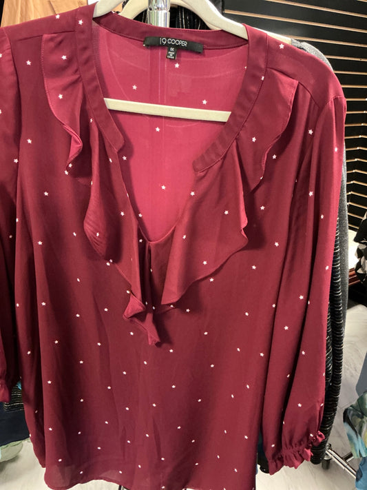 19 Cooper Blouse 1X Burgundy