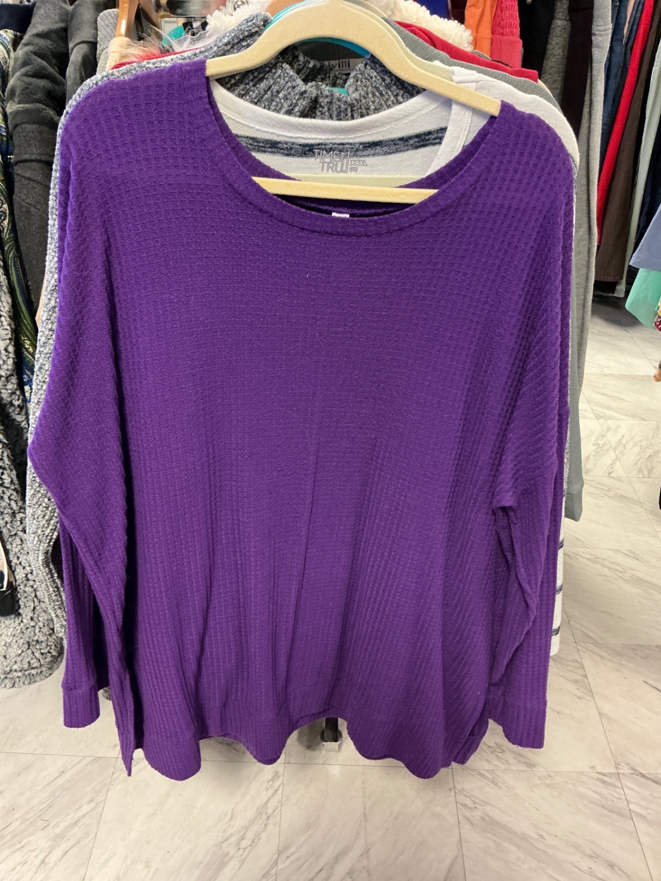 Zenana Long Sleeve T-Shirt 2X Purple