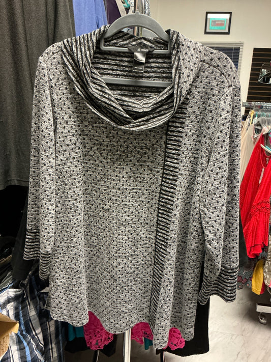 Ali Miles Long Sleeve Mock Neck 1X Gray