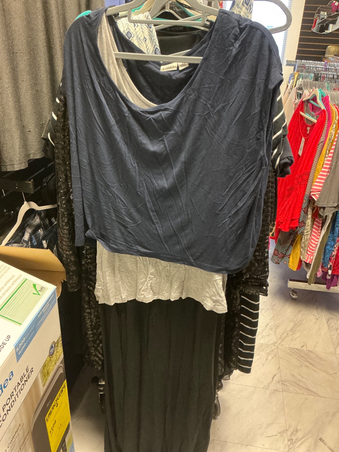 Cato Dress XL Navy Blue and Gray