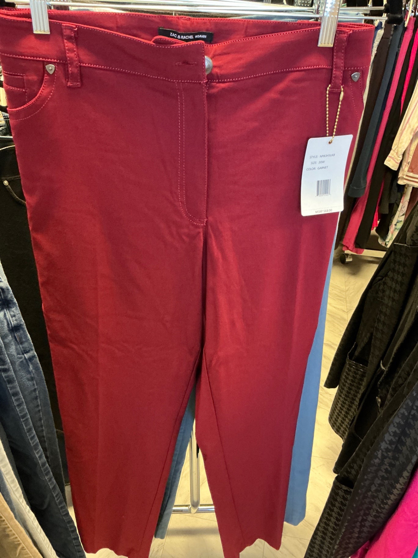 Zac & Rachel Pants 20W Red NWT