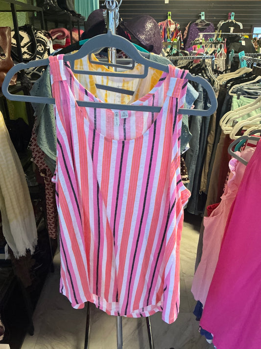 Cato Tank Top XL Pink and White Striped