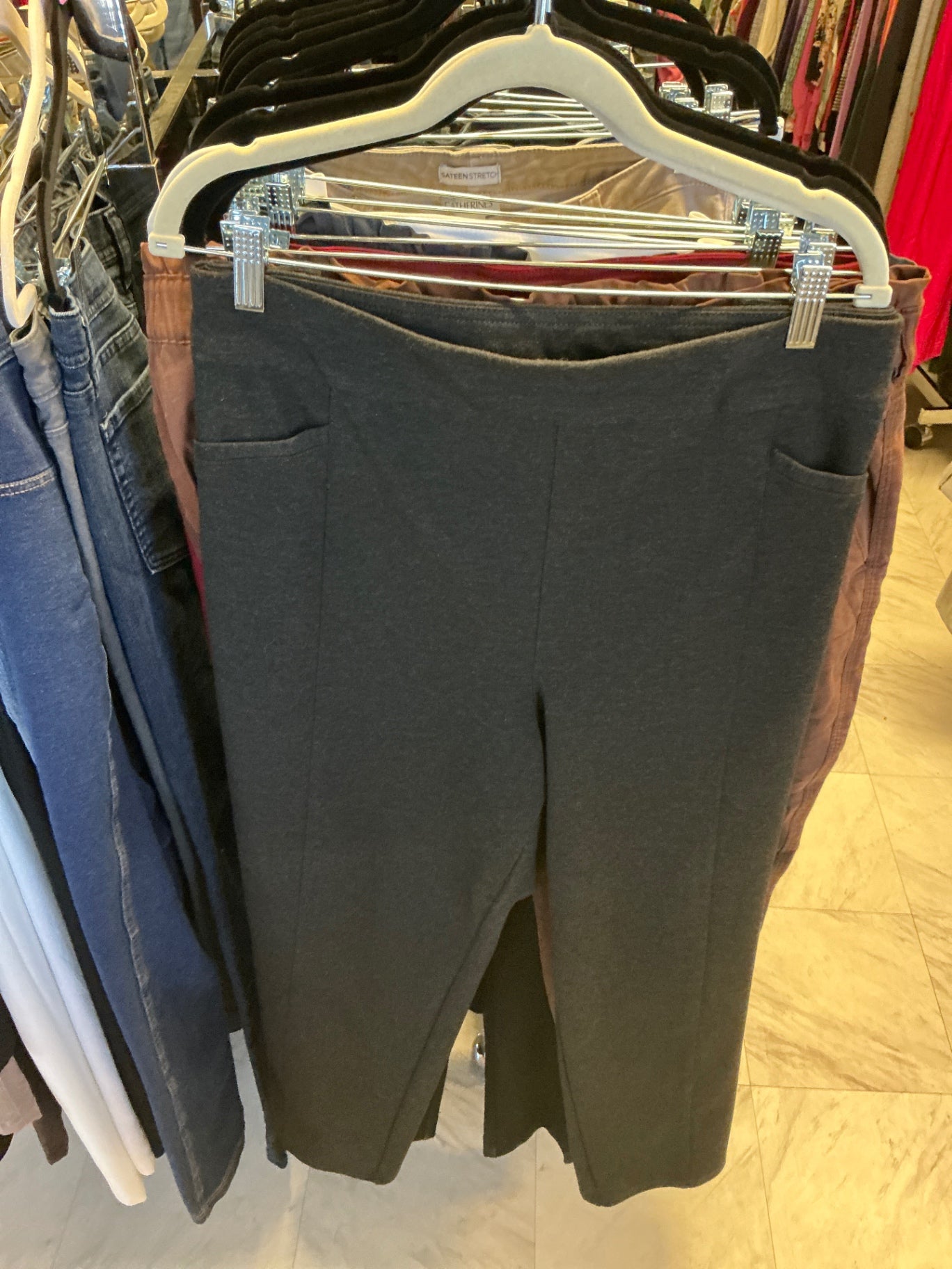 Allison Daley Dress Slacks Wide Leg 3X Dark Gray