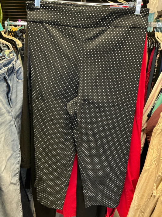 Avenue Pants 24 Black with White Polka Dots NWT