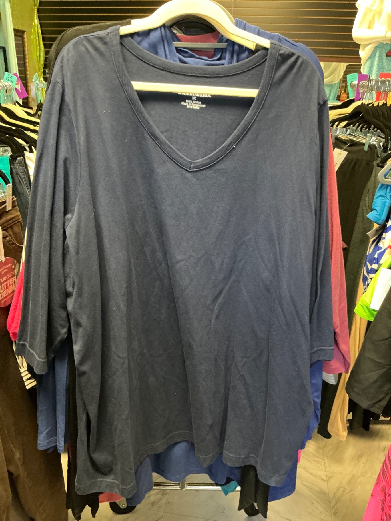 Woman Within T-Shirt 3X Navy Blue