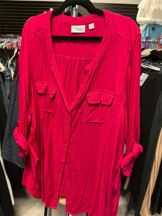 Avenue Button-Up Shirt 26/28 Fuchsia