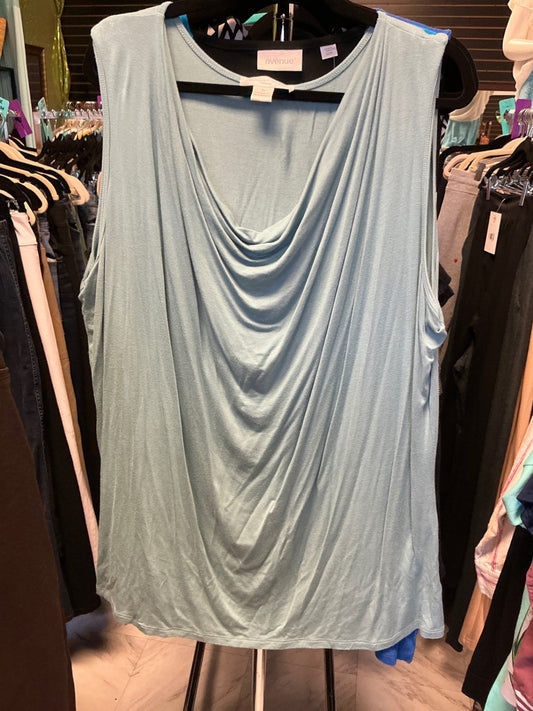 August Silk Tank Top 3X Light Blue