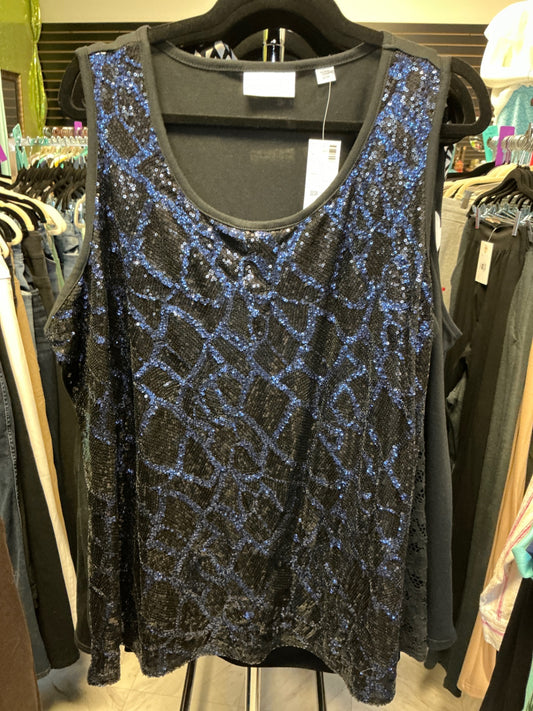 Avenue Tank Top 22/24 Black and Blue NWT