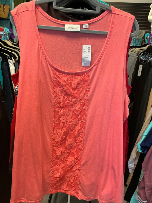 Avenue Tank Top 26/28 Coral NWT