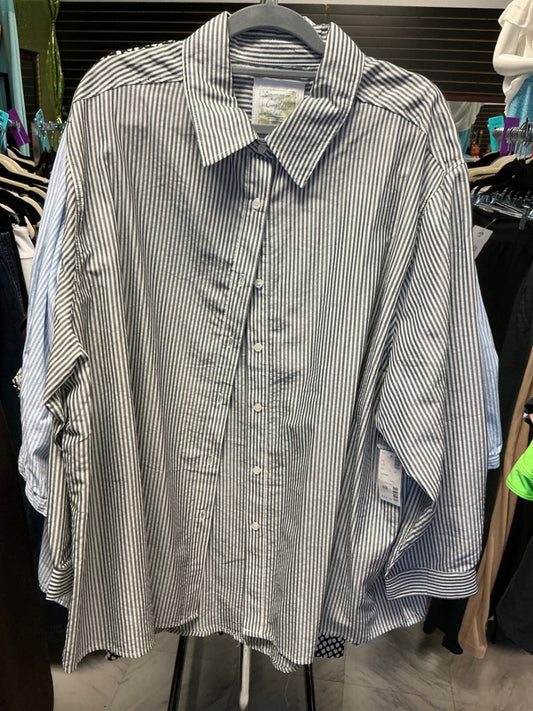 Avenue Shirt 26/28 Navy and White Stripes NWT
