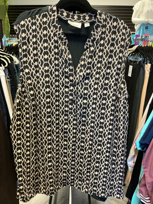 Avenue Sleeveless Blouse 26/28 Black and Beige