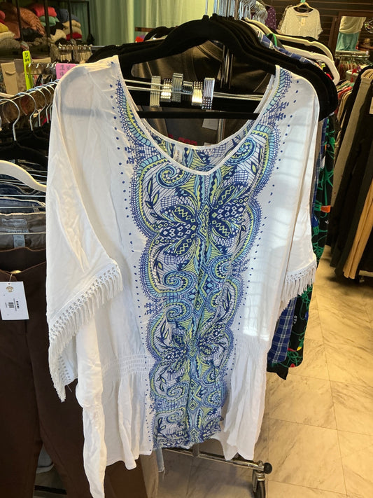 Cacique Swim 26/28 White with multicolor embroidery