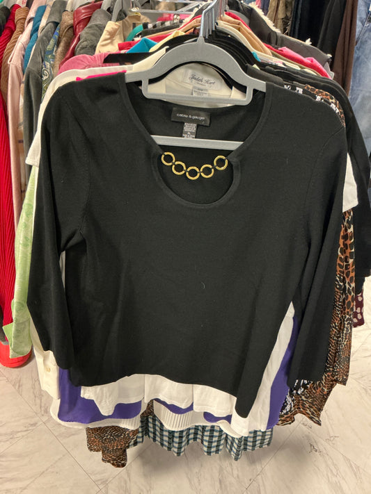 Cable & Gauge Long Sleeve Top XL Black