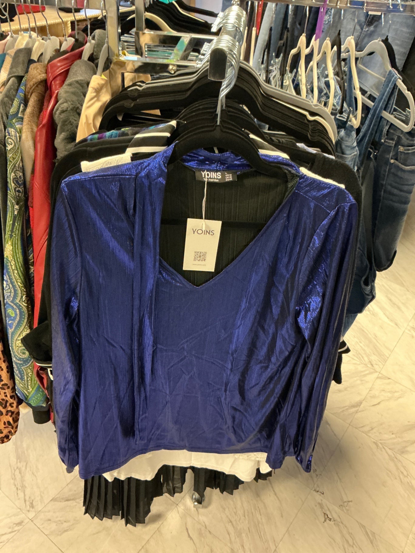 YOINS Blouse L Blue NWT