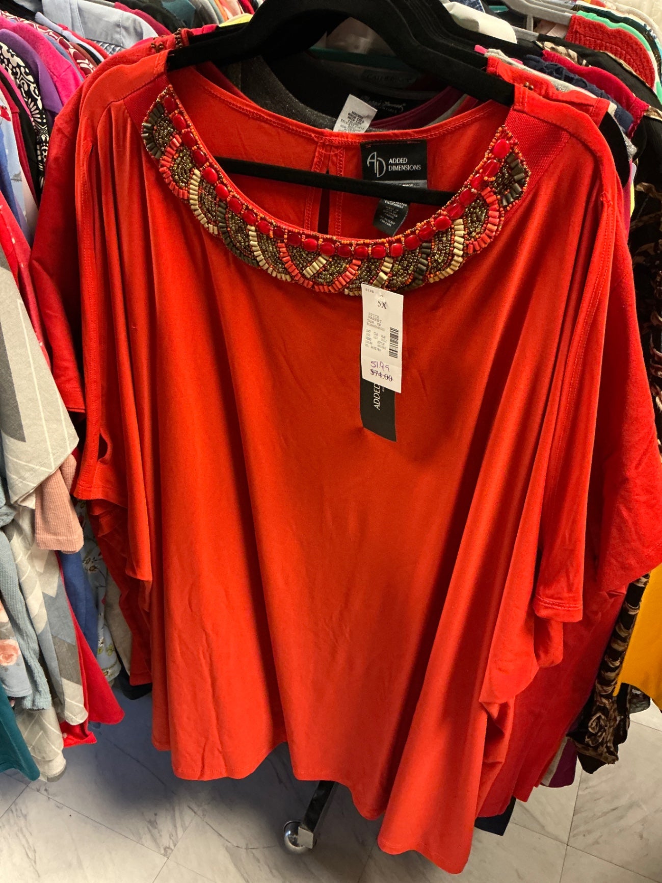 Added Dimensions Tunic Top - Orange - 5X