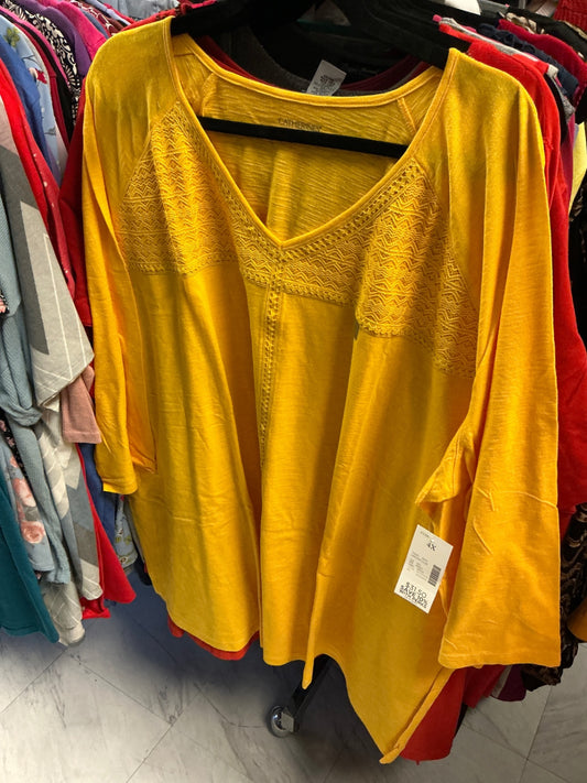 Catherine's Tunic Top - Yellow - 4X NWT