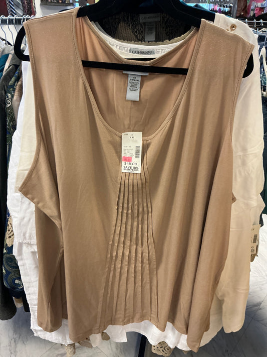 Catherine's Sleeveless Top - Beige - 5X NWT