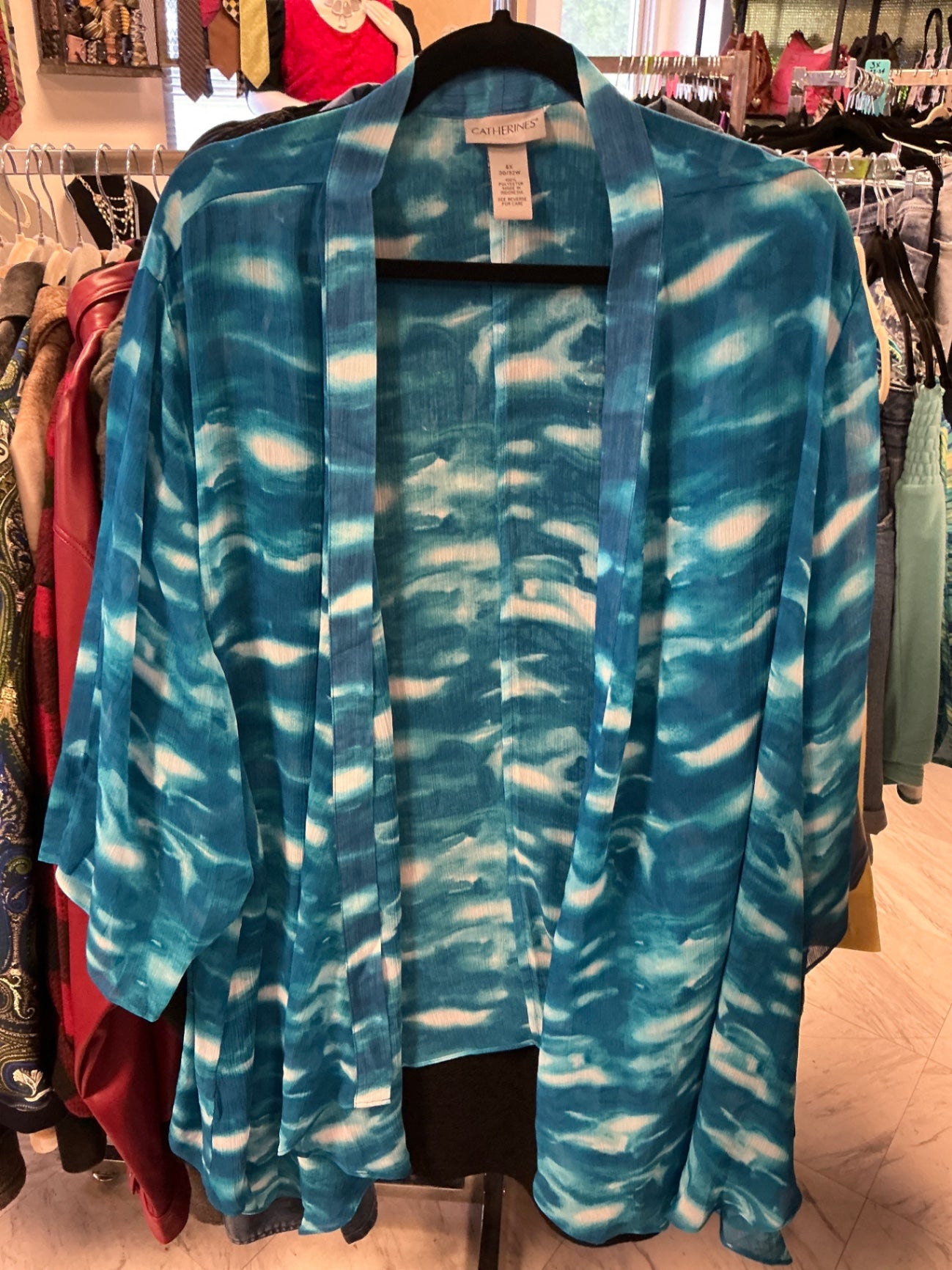 CATHERINES Kimono - Turquoise and white - 4X