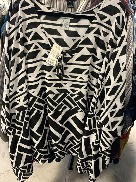 Catherine’s Blouse - Black and White - 4X-5X NWT