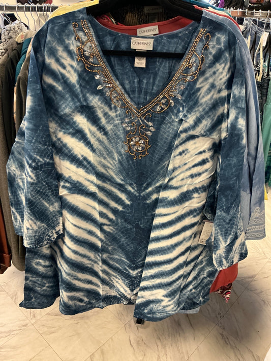 Catherines Tunic - Blue and White - 5X NWT