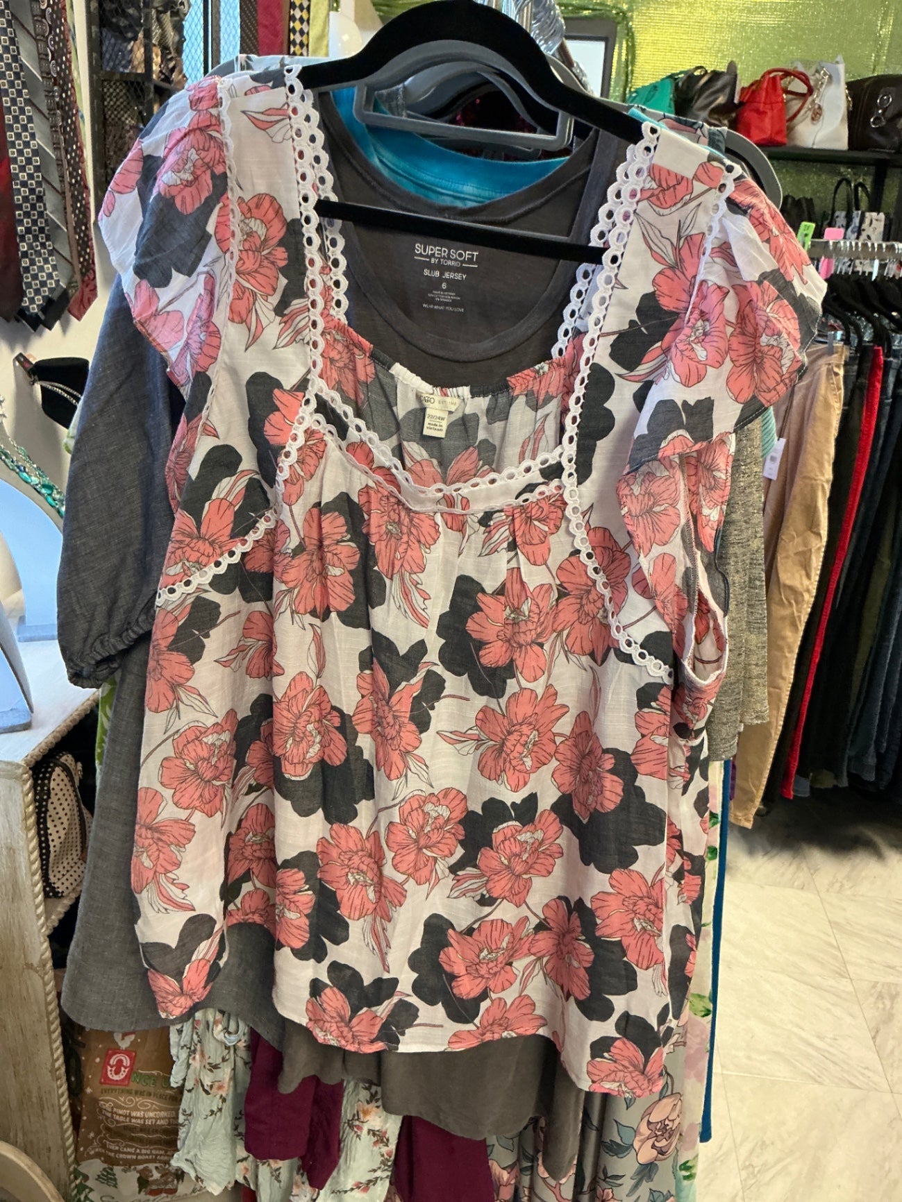 Cato Blouse - White, Pink, Black - 22/24