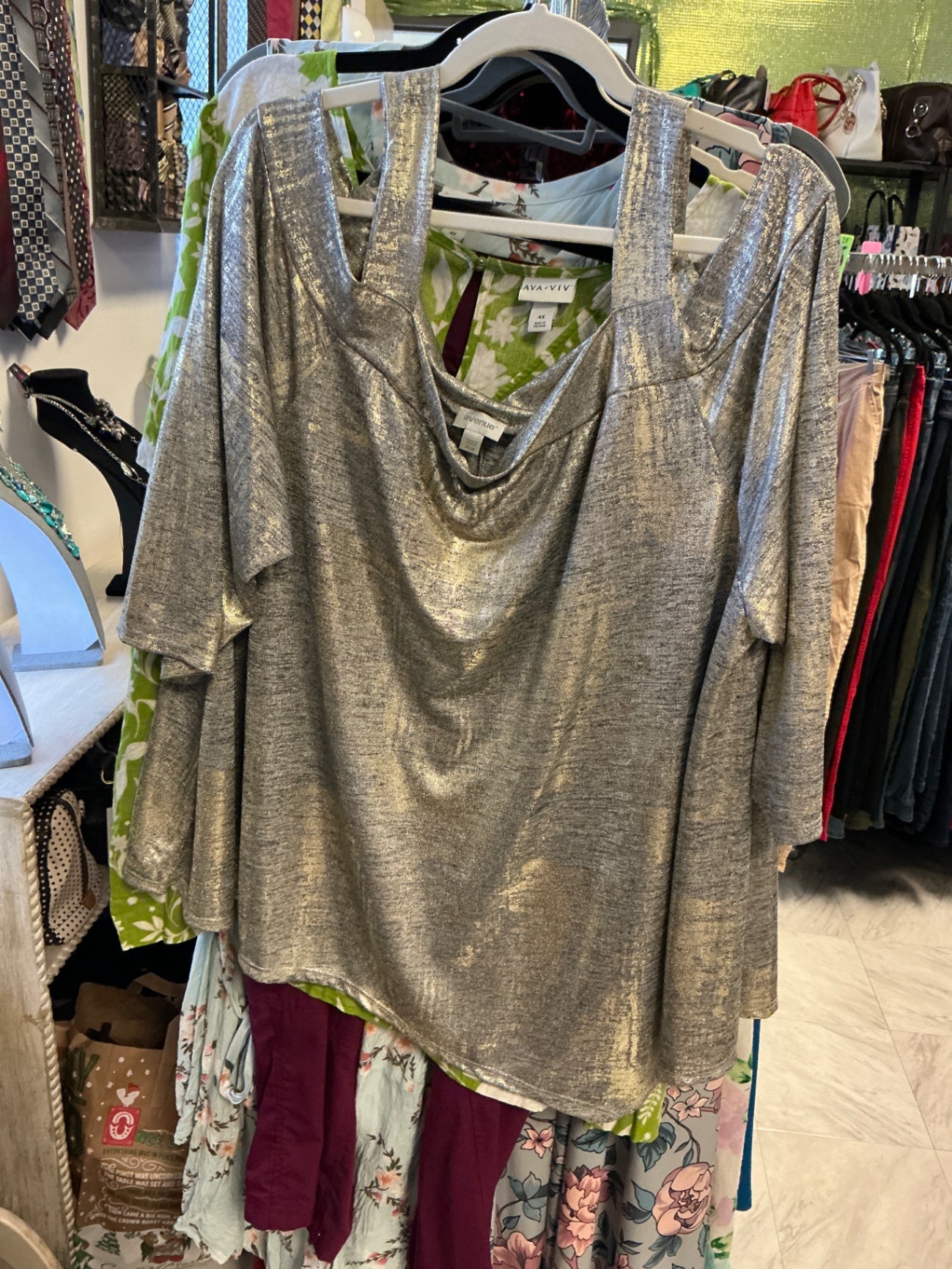 Avenue Cold Shoulder Blouse - Gold - 26/28