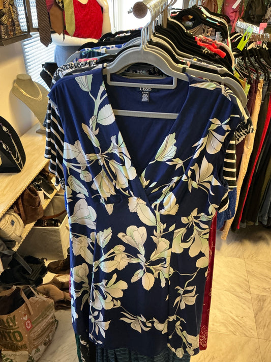 CHAS Dress - Blue and White - XL