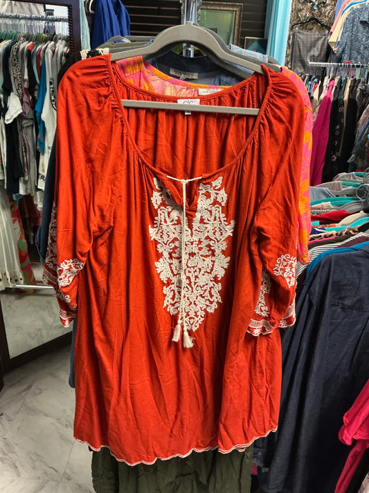 Chic collection Kaftan - Red and white -