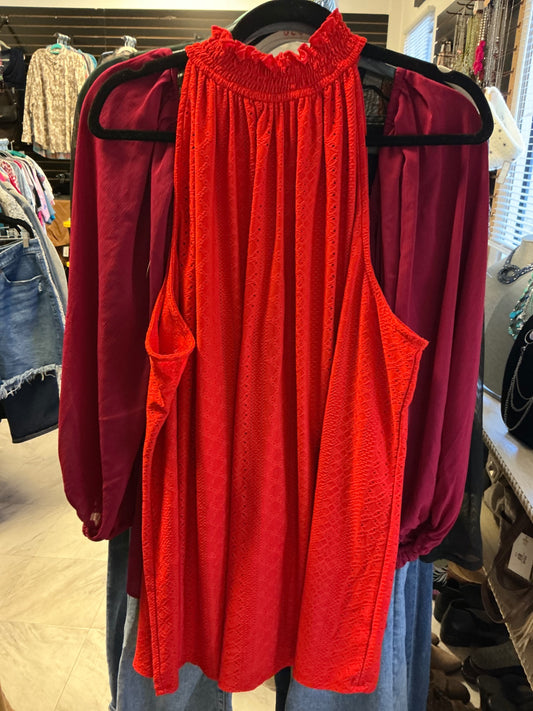 Cato Sleeveless Blouse - Red - 26/28