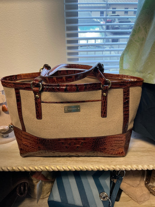 Brahmin Handbag - Beige and Brown -