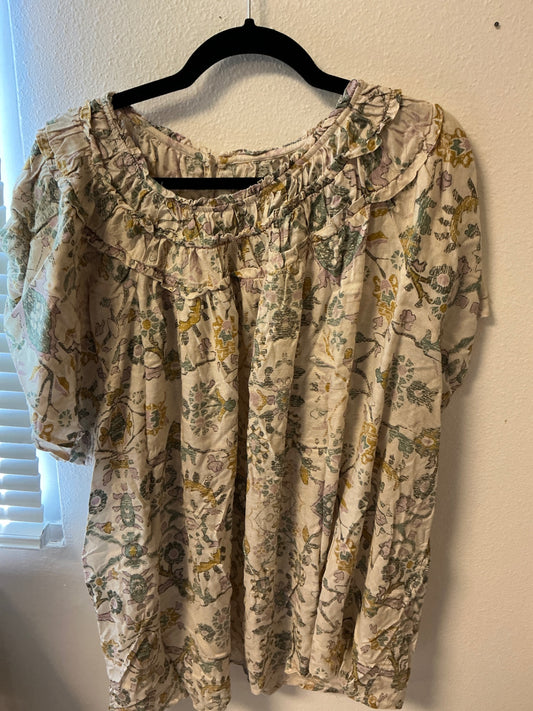 Candace Cameron Bure Blouse - Beige with multicolor floral print - 5X