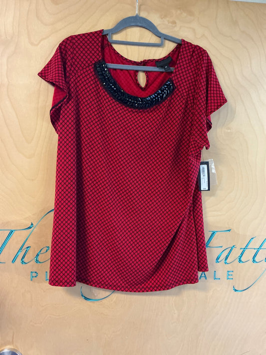 Worthington Woman Blouse - Red and black - 2X NWT