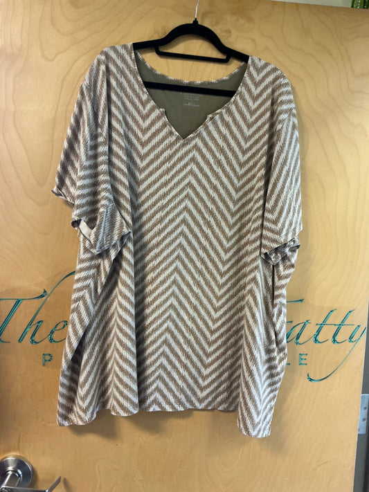 Catherine’s Blouse - Beige and white - 4X