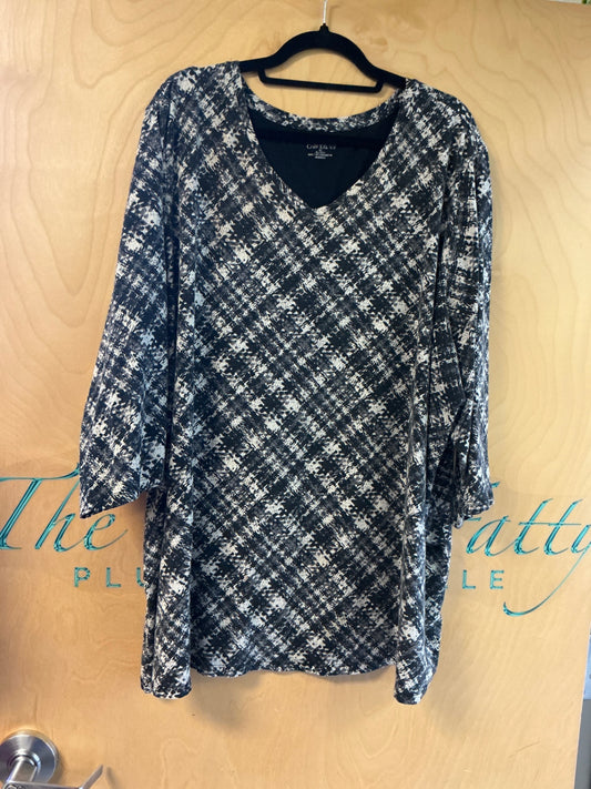 Catherine’s Blouse - Black and white - 4X