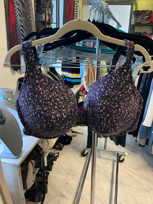 Cacique Bra - Purple with floral pattern - 44DD