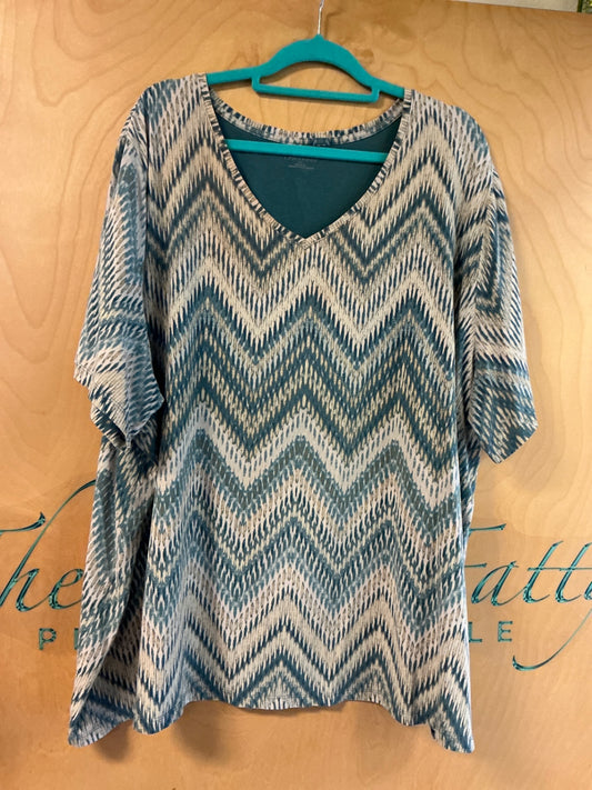 Catherine’s T-Shirt - Beige and blue - 4X